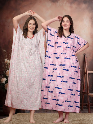 Klotthe Women Nighty(Multicolor)