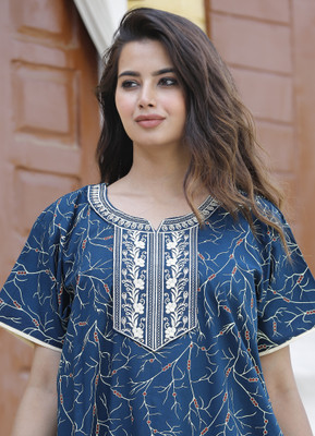 femimode Women Nighty(Blue)