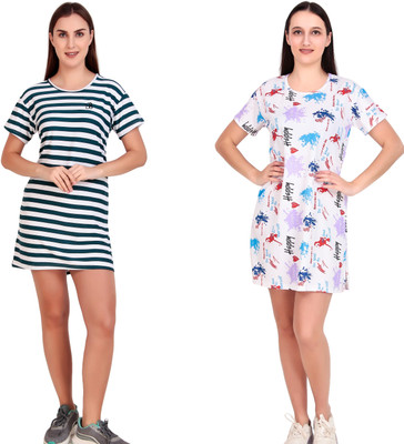 AAGRAHAM Women Nightshirts(Multicolor)