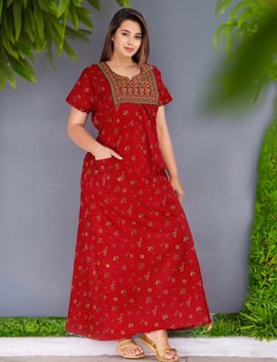 LA fashion Women Nighty(Red)