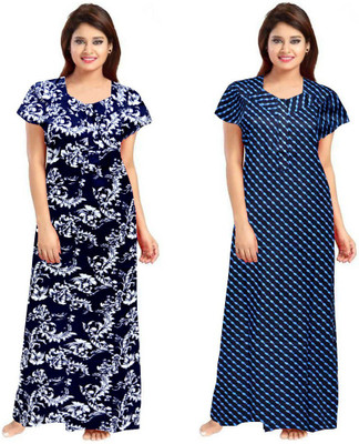 Sajao Creation Women Nighty Set(Multicolor)
