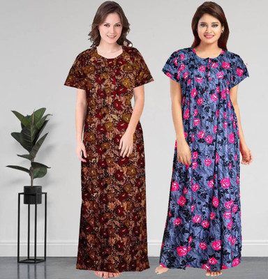 Toomley Women Nighty(Multicolor)