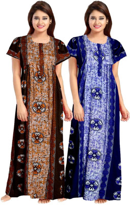 Retail Shopee Women Nighty Set(Multicolor)
