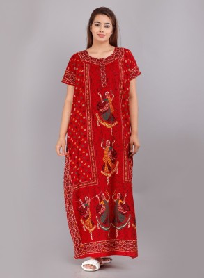 TANISHKA ENTERPRISES Women Nighty(Red)