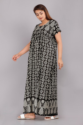 AakarShana Women Nightdress(Black)