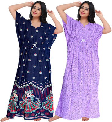 Kailash Takewal Women Nighty(Multicolor)