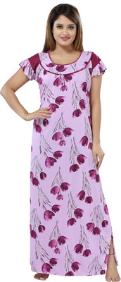 SHOPPING STATION Women Nighty(Multicolor)