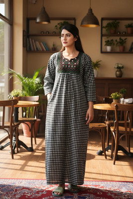 MAYA PRINT Women Nighty(Green)