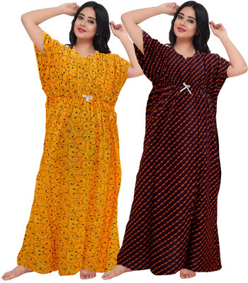 Sarthak Creation Women Nighty Set(Multicolor)