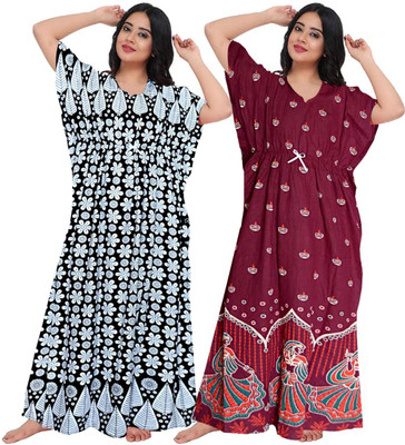 Hans Fashion ENT Women Nighty Set(Multicolor)