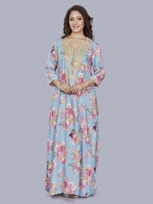Sanaa Women Nighty(Light Blue)