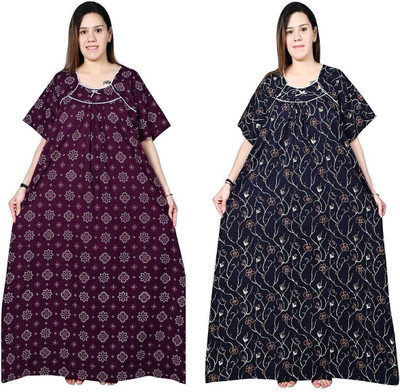 Bindass female collection Women Nighty(Purple, Blue)