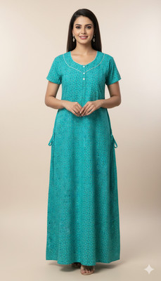 SPMONDAL Women Nighty(Light Green)