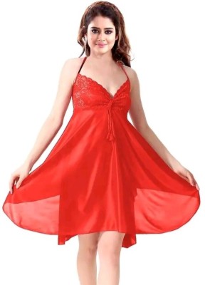 Cluir Women Nighty Set(Red, Red)