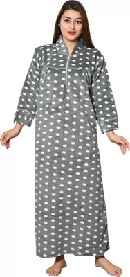 Shri Hub Women Nighty(Grey)
