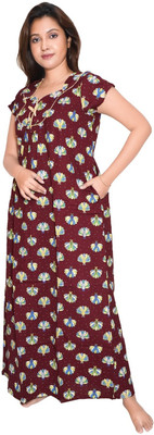 KriPal Women Nighty(Maroon)