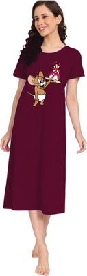 monaarch Women Nighty(Maroon)