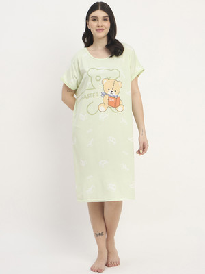 Camey Women Nighty(Green)