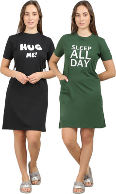 megaska Women Nighty Set(Multicolor)