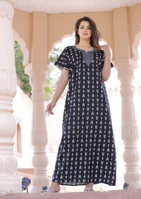 Kapil Creation Women Nightdress(Black)