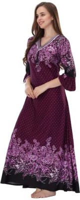 Rakesh Collections Women Nighty(Purple)