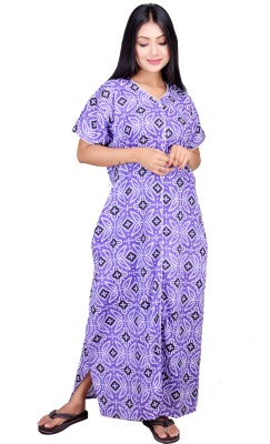 CLYMAA Women Maternity/Nursing Nighty(Purple)
