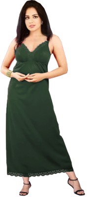 UNIQUE COLLECTONS Women Chemise(Dark Green)