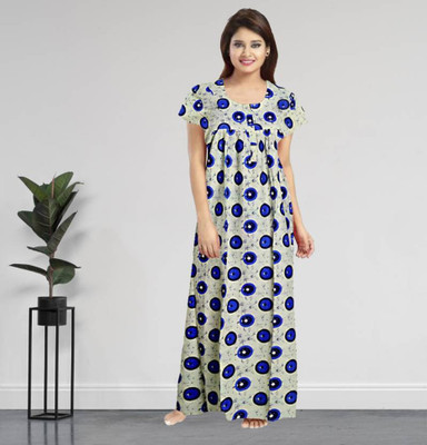 Frodup Women Nighty(Blue)