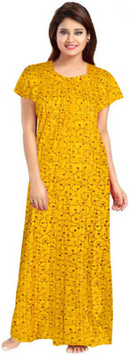 NIRMALA FASHIONS Women Nighty(Yellow)