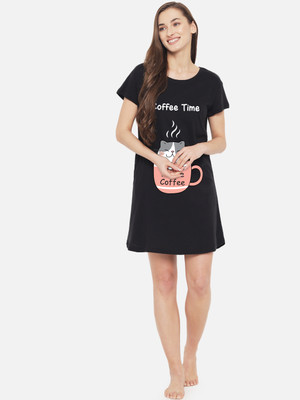 Fflirtygo Women Nightshirts(Black)