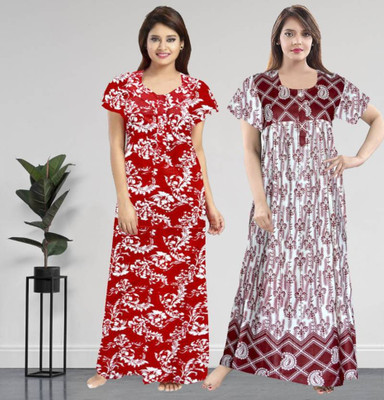 HansFashion Women Nighty(Multicolor)