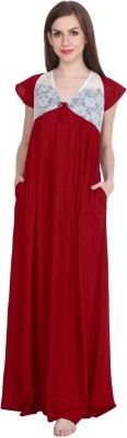 patrorna Women Nighty(Maroon)