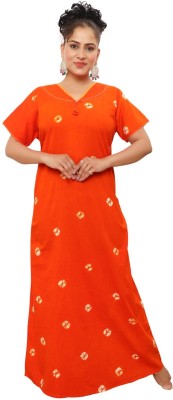 Shri Krishna Women Nighty(Orange)