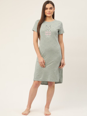 SWEET DREAMS Women Nighty(Green)