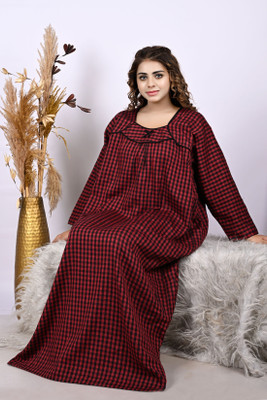 Balnce Collection Women Nighty(Red, Black)