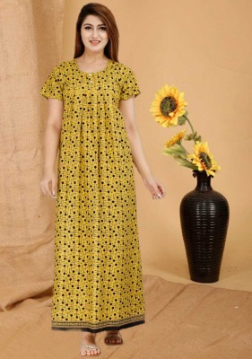 DEEPALI CREATION Women Nighty(Yellow)