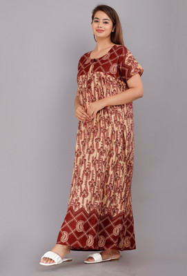 VILAKSHAN Women Nighty(Red)