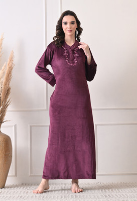 Dreamom Women Nighty(Purple)