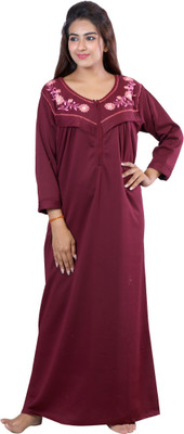 NACNO Women Nighty(Maroon)