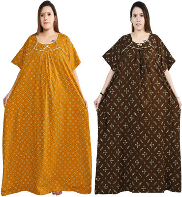 Bindass female collection Women Nighty(Multicolor, Brown)