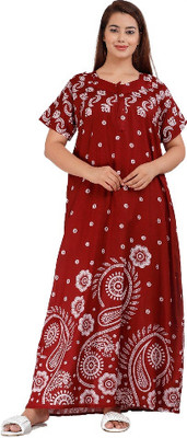 TANISHKA ENTERPRISES Women Nighty(Maroon)