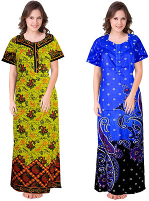 Toomley Women Nighty(Multicolor)