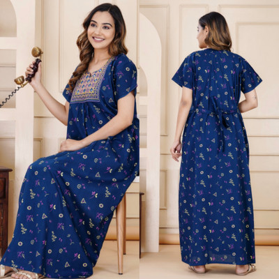 DEEPALI CREATION Women Nighty(Blue)