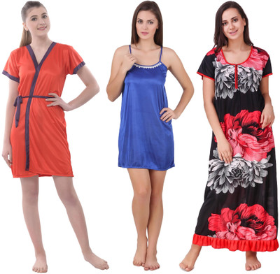 YUALIN CREATION Women Nighty Set(Multicolor)