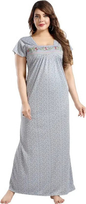 Akash Enterprise Women Nighty(Grey)