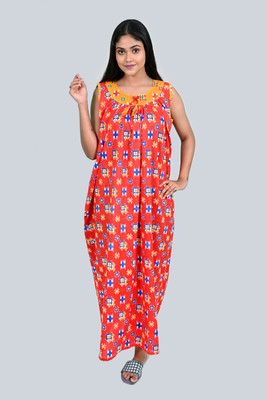 UJAANS Women Nighty(Red)