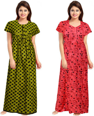 Vatatmaj Creations Women Nighty(Multicolor)
