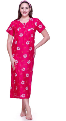 First Sleep Women Nighty(Pink)