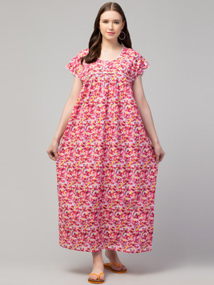 FamBee Women Nighty(Multicolor)