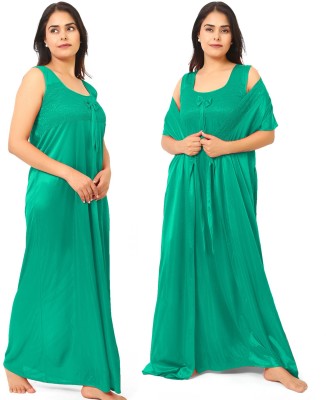 NOC Women Nighty with Robe(Green)